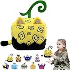 Popoyu Blox Fruits-gosedjur, mjukisdjur, mjuk gosedjurskudde, tecknad räv, blx, frukt, presenter för barn och Blox Fruits-fans, födelsedagsfigur