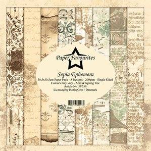 Scrapbookingpapper - 30x30cm - Sepia Ephemera II