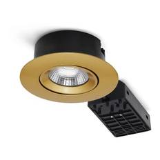 Nordtronic Velia ECO LED indbygningsspot, 230V, 7W, 2700/3000/4000K, CRI90, 500lm, rund, guld (mat)