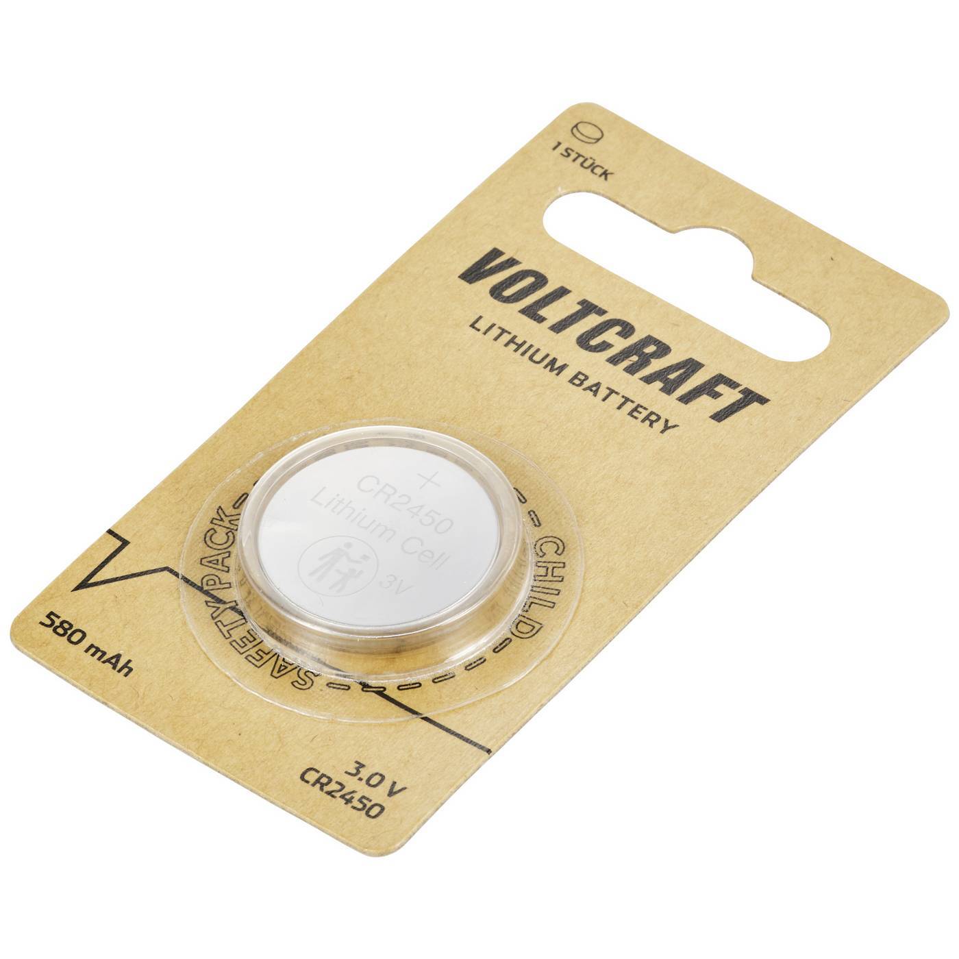 VOLTCRAFT Knappcell CR 2450 3 V 1 st 580 mAh Litium