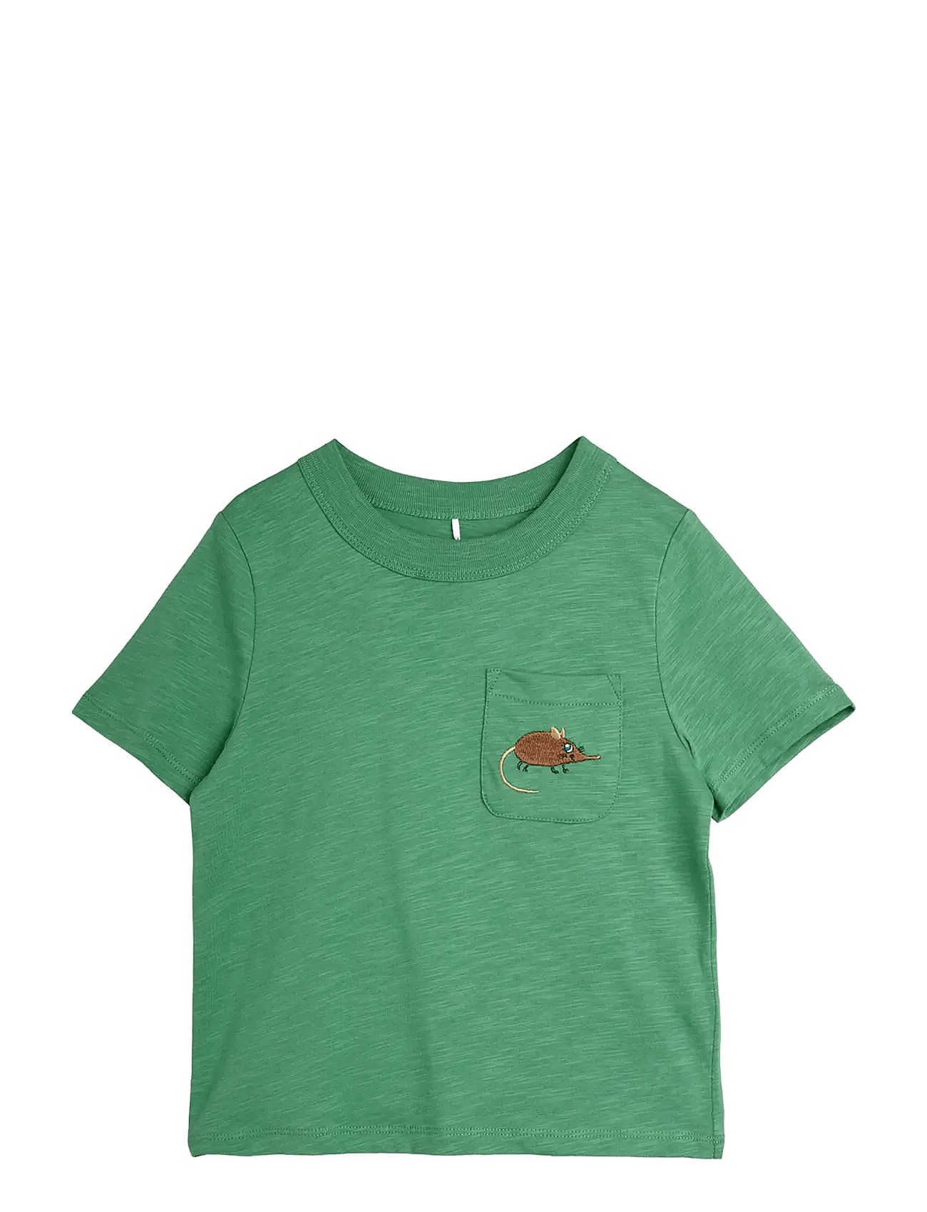 MINI RODINI Elephant Shrew Emb Ss Tee | Green | 116/122