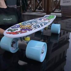 Skateboard Vuxen Skateboard Park Skateboard Street Skateboard Komplett Skateboard Mini Cruiser Skateboard Parade Utomhusutrustning Kompakt och lätt at - Vitt (16,14 tum)