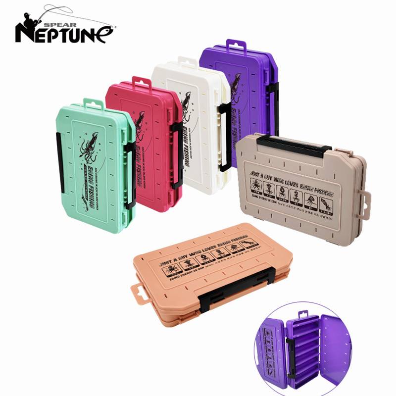 New Double-Sided Plastic Fishing Box Squid Jig Lure Storage Box Artificial Hard Bait Case Fishing Accessories Tackle Organizer