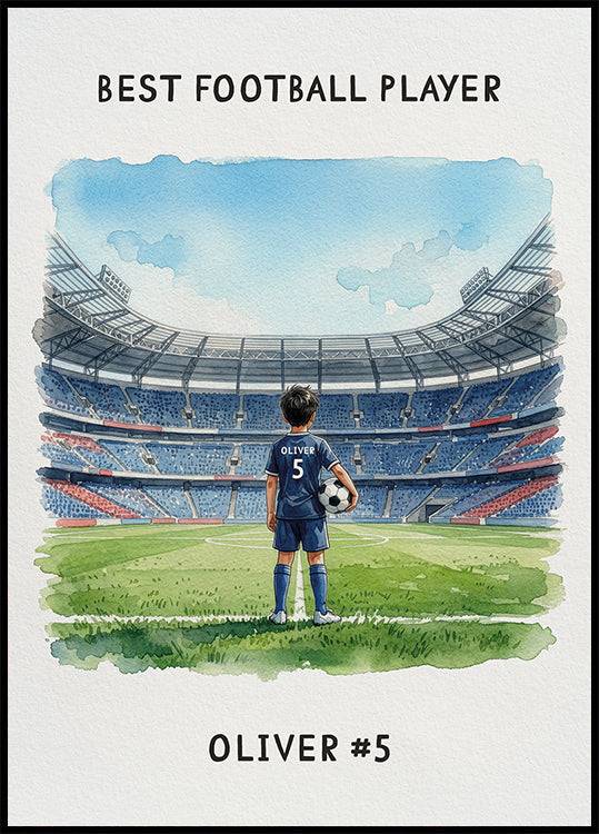 Youth football Boy Personal Poster (40x50cm) - Plakater > Personliga Posters