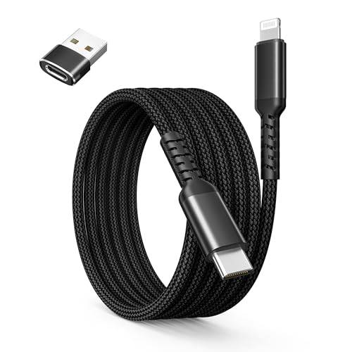 BASESAILOR USB C till Lightning 2M laddningskabel med USB A-adapter