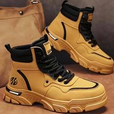 Go With Jacket, Men Outdoor Hiking Boots, Breathable & Comfortable Anti-Slip Boots, Suitable For Walking, Hiking, Spring Autumn Winter, Match With Jea - Yellow - EUR39,EUR40,EUR41,EUR42,EUR43,EUR44