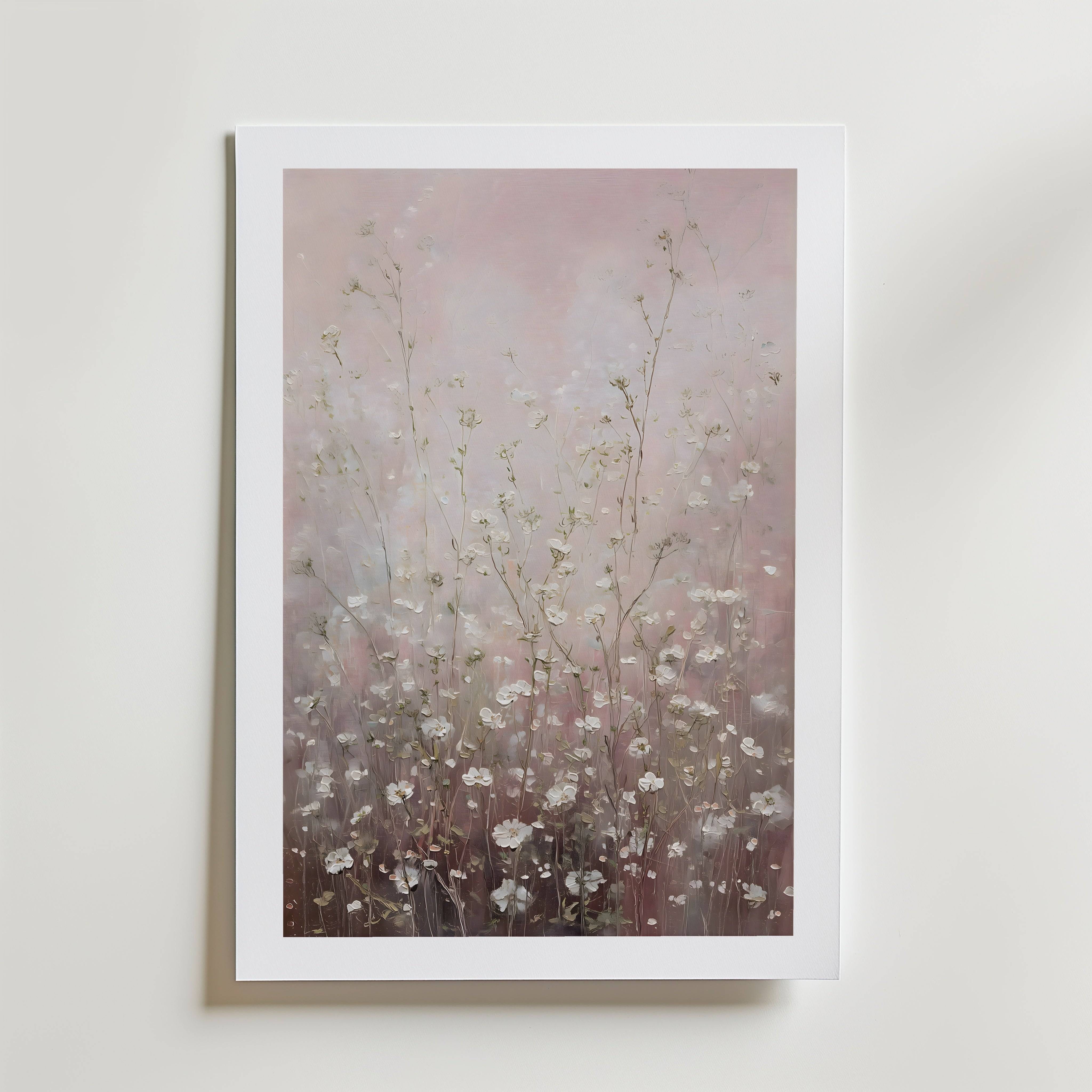 Blush Meadow Poster - Fine Art Poster 40x50 cm Med passepartout