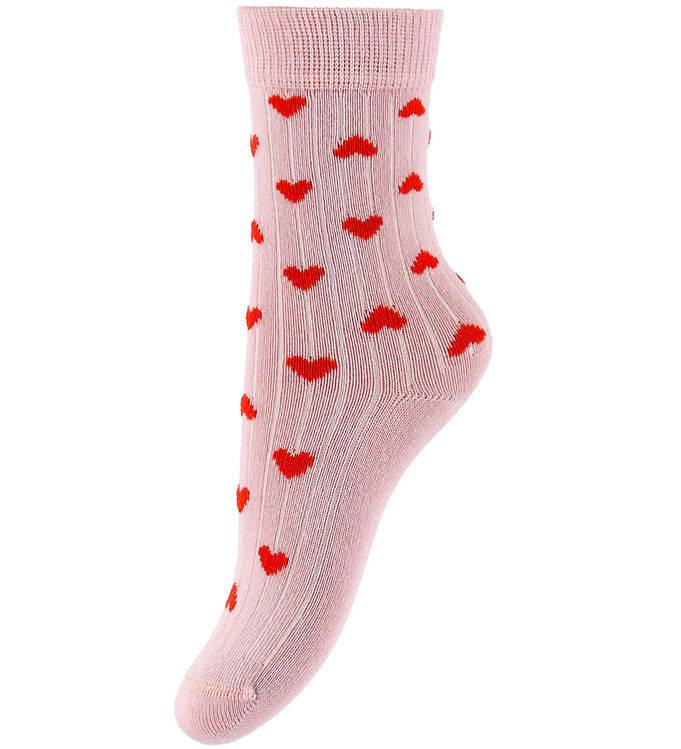 Minipop Strumpor - Rib - Bambu - Rose Heart - MiniPop - 27/30 - Strumpor