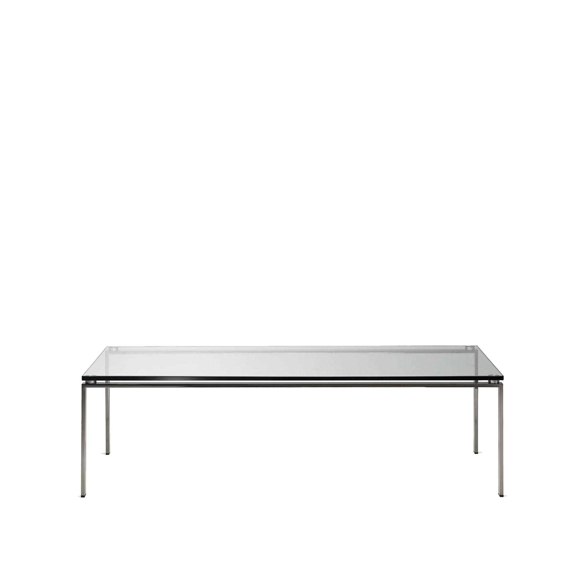 Walter Knoll - Foster Tables T3, Crystal Glass, Matt Brushed, H: 38, L: 80, Br: 80 - Soffbord - Norman Foster - Transparent - Glas/Metall