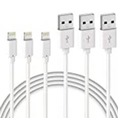 Quntis iPhone laddningskabel MFi-certifierad, 3-pack 2 m Lightning-kabel laddning hållbar för iPhone 14 14Pro iPhone 13 13Mini 13Pro Max iPhone 12 12Mini 12Pro 11 Pro Xs XR X 8 7 6 Plus SE iPad