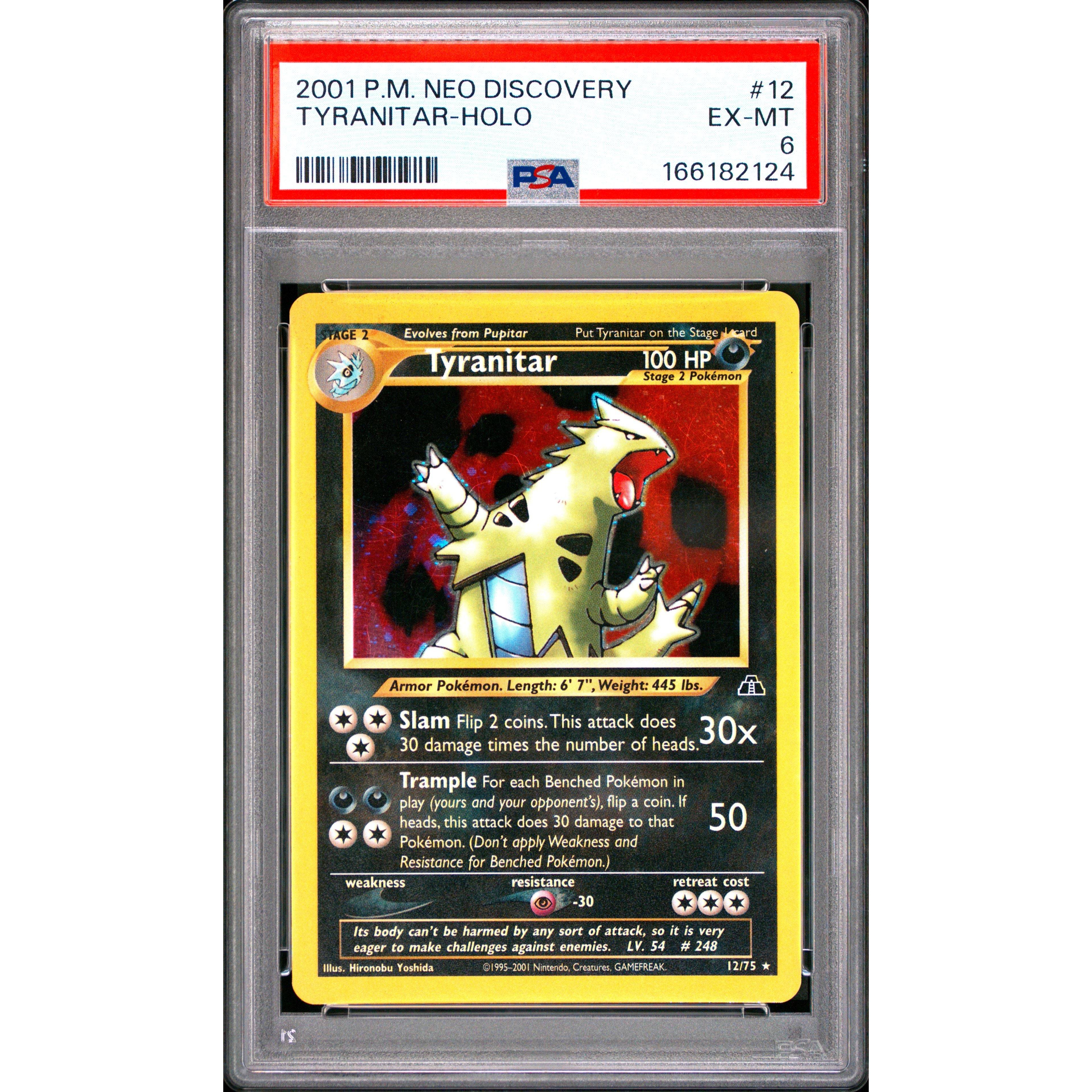 Pokémon TCG: Tyranitar Holo #12 PSA 6 - Neo Discovery - Alm. moms