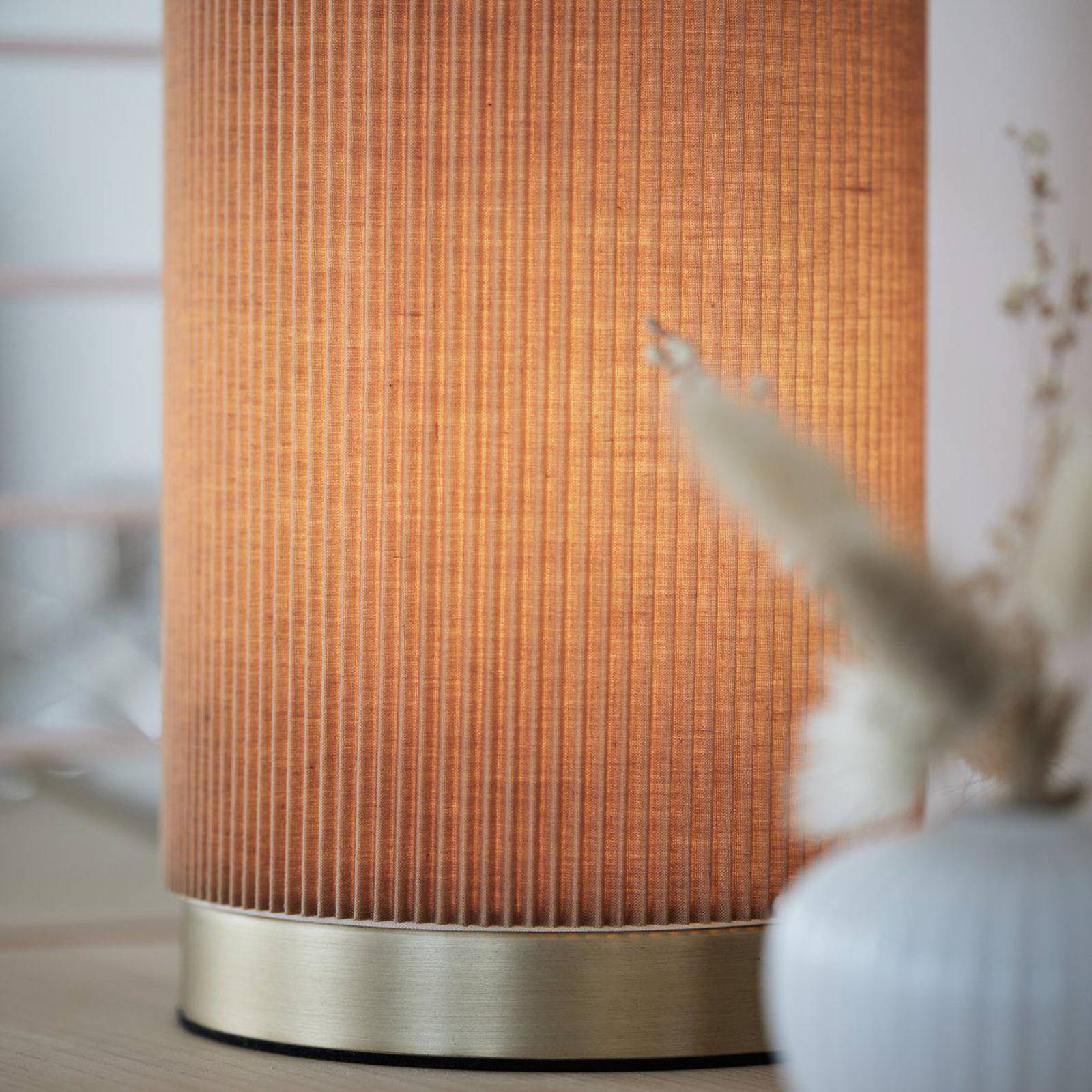 PR Home Bordslampa Dora, Brun / rost, Sovrum, Textil / tyger / siden, Bordslampa