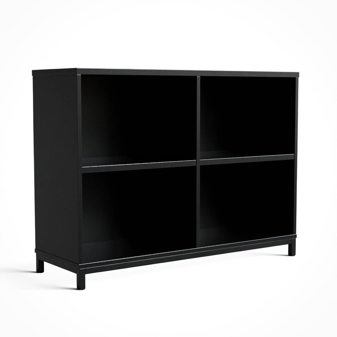 Öppet kontorsskåp Crito 200 - 87x116x39 cm, Färg Svart, Underrede Metallunderrede på ben