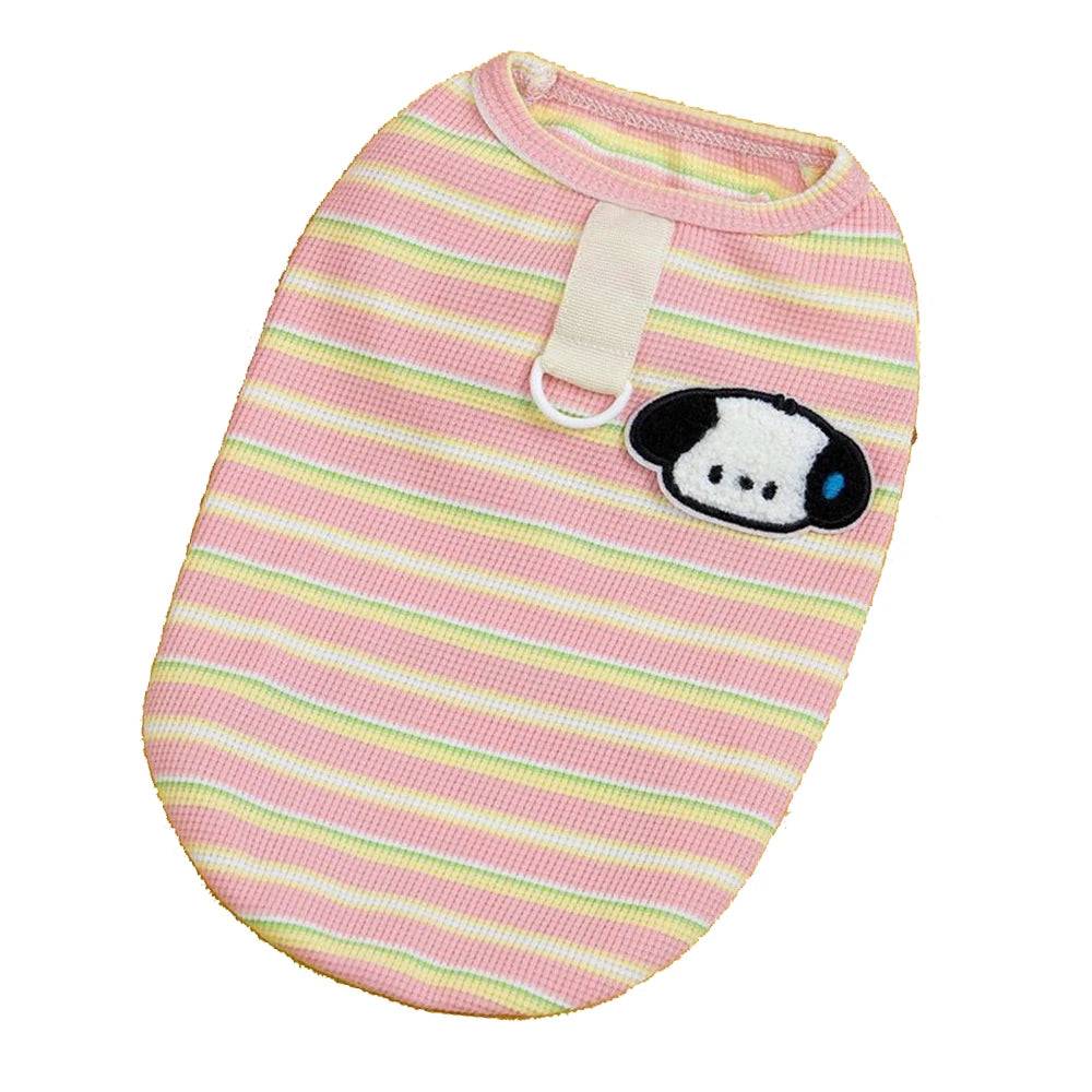 Striped Pet Vest with D-Ring - Pink Stripe / XXL suit 6-9kg / SPC (XXL suit 6-9kg)