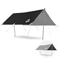 Naturehike Rain Tarp 3x4/4,38/5M Vattentät Campingtält Presenning, UPF50+ Anti-UV Sol Regnskydd Snö, Lättvikts Kompakt, för Camping Hängmatta Picnic Vandring