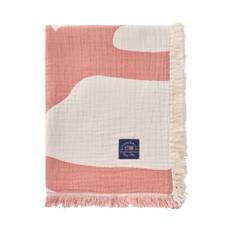 Lexington Jacquard ekologisk bomullsfilt, Korall/vit