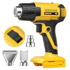 SEEKONE Sladdlös Varmluftspistoler för Makita 18V batteri, Dubbla Temperatur 300°C och 550°C Snabbvärmande Värmepistol med 3 Munstycken för Krympslang, Vinylfolie, Hantverk, Elektronik (utan batteri)