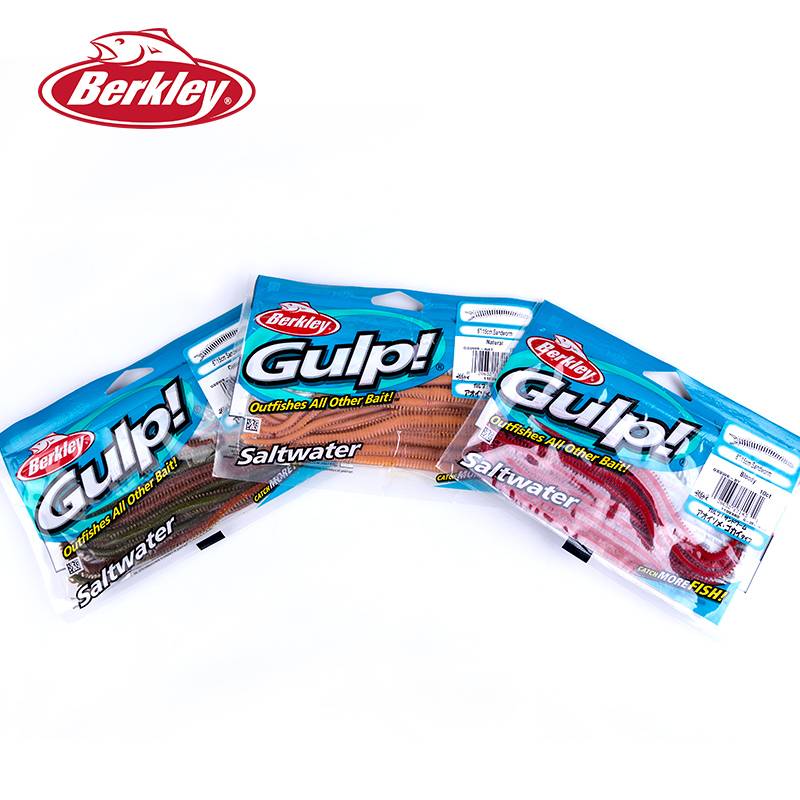 Original Berkley Brand Gulp  5cm/24pcs 15cm/10pcs Worm Bait Soft Fishing Lure New Swimsuit Artificial Bait Saltwater 3 Colors