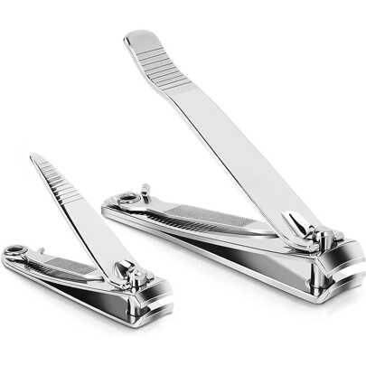 1 st/2 st högkvalitativ nagelklippare, stänkskyddad nagelklippare, premium nagelklippare och tånagelklippare i rostfritt stål, lämplig för hårda nagla - Multifärgad