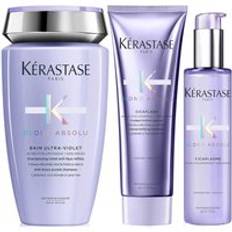 Kérastase Blond Absolu Ultraviolet Shampoo, Conditioner and Treatment Routine for Brightening Blonde Hair