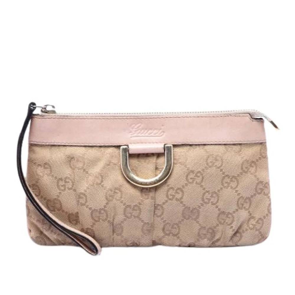 Gucci Vintage - Pre-owned Vintage Canvas Pouch Vintage - Dam - ONE Size - Läder