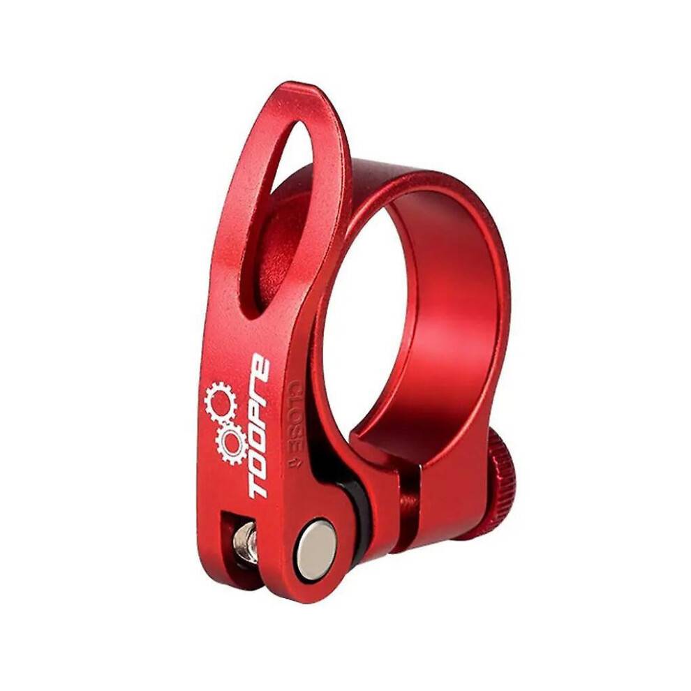 (31.8mm red) Bike Seat Post Clamp Aluminum Alloy Bicycle Quick Release Seatpost Tube Clip Universal Saddle Fixing Clamp Ring Bicycle Part