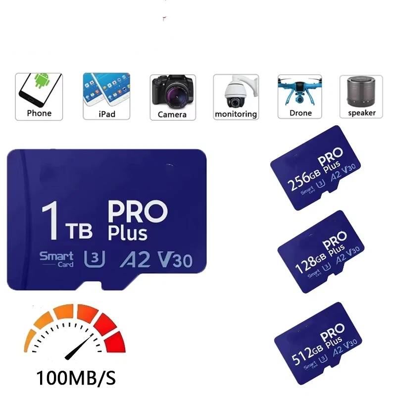 1TB High Speed Micro SD Card TF Flash Card Memory Card 128GB 256GB 512GB 1TB A2 V30 4K Full HD For GoPro Action Camera