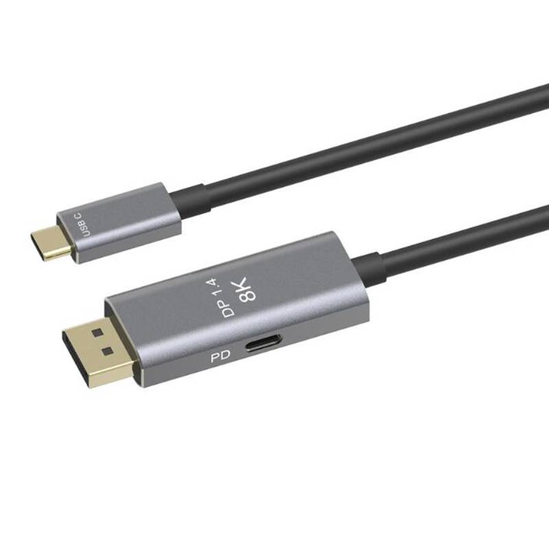Usb-c till displayport kabel 8k @ 60hz 4k @ 144hz typ -c 3.1 to dp 1. 4 adapter pd snabbladdare för macpro display hud , 1m
