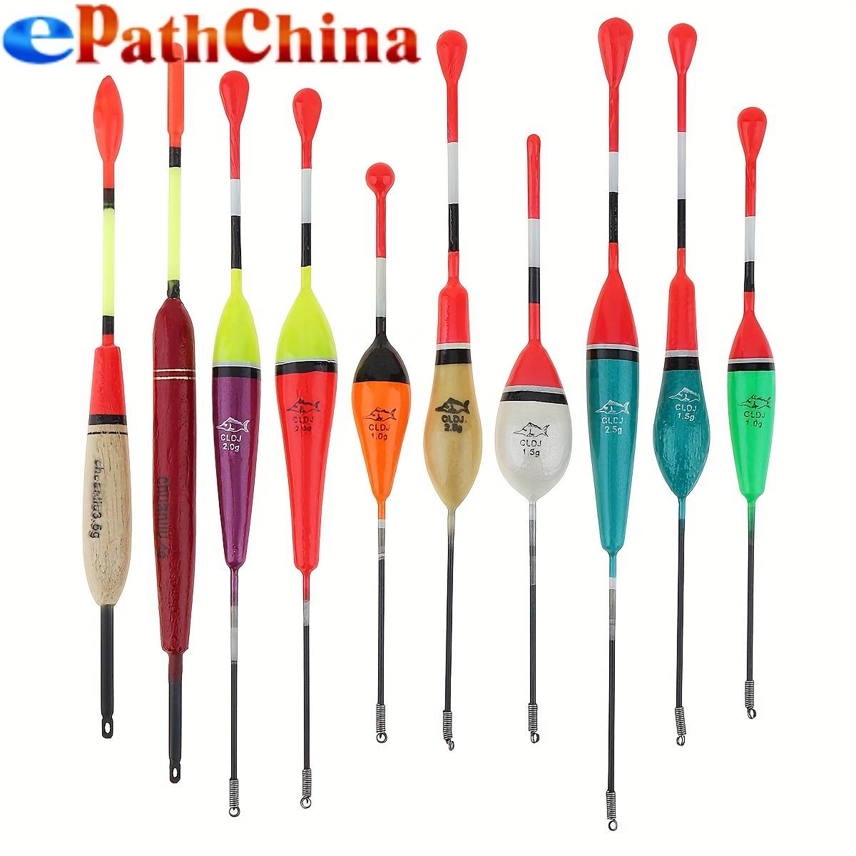 TEMU 10pcs Set, 20pcs Set Mixed Size Colorful Fishing Floats 14.3cm - 20.1cm 1g - 4g For Reservoir Fishing