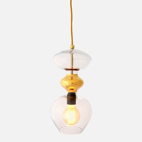 Futura Pendant lamp M Clear Gold