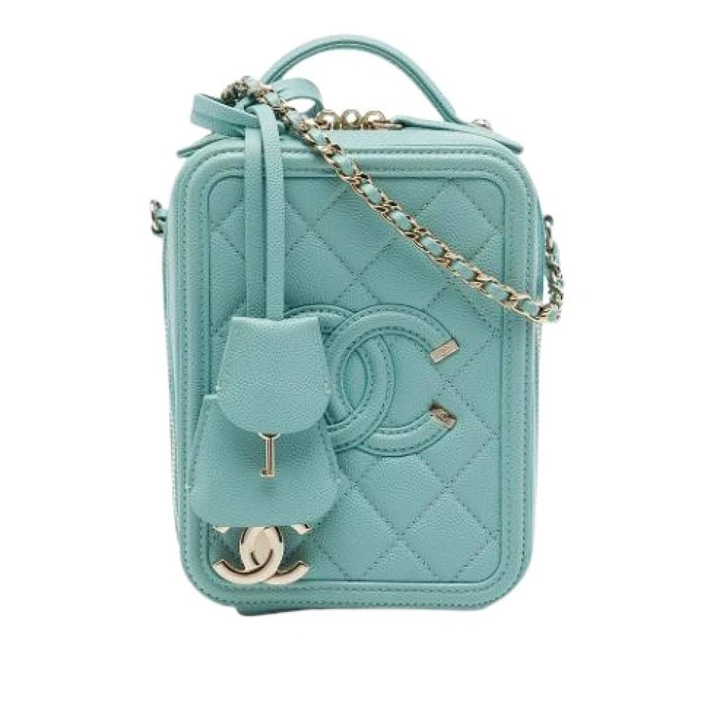 Chanel Vintage Pre-owned Vintage Satchel - Vintage - Dame - Blå - ONE SIZE - Uld