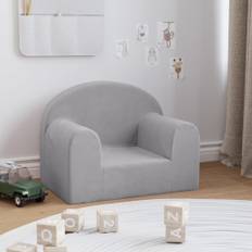 vidaXL Barnsoffa ljusgrå mjuk plysch