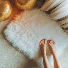 Faux Fur-pläd 60 x 90 cm – Vit