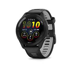 Garmin Forerunner 265 Running Smartwatch, färgglad AMOLED-skärm, utbildningsmätvärden och återhämtningsinsikter, svart och pulvergrå