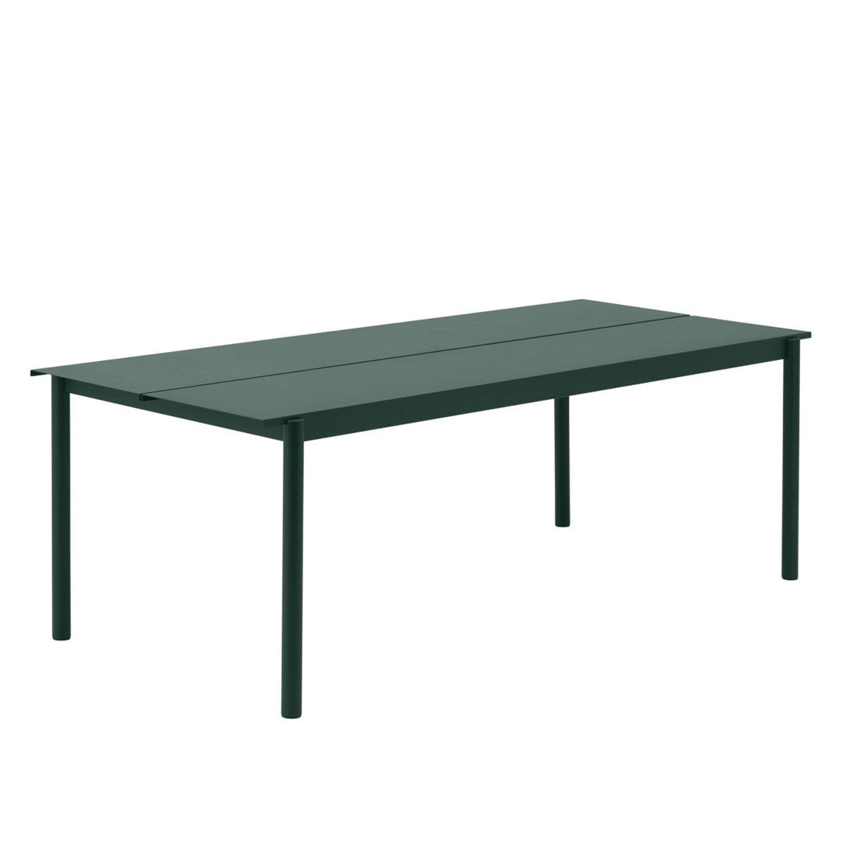 Muuto Linear Steel Bord - 220x90cm - Mørke Grøn