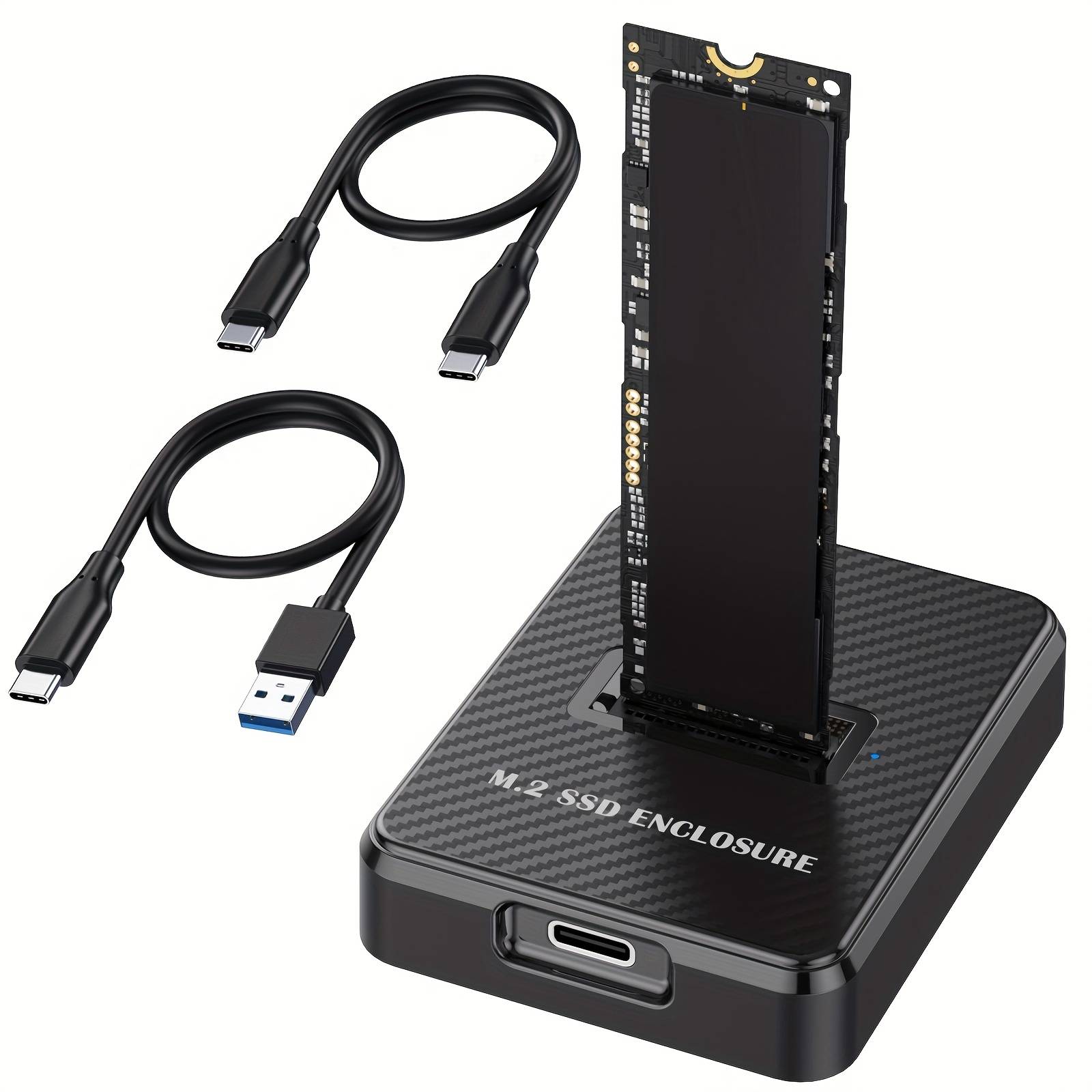 M.2 Enclosure Docking Station, Usb C To M.2 Nvme Adapter, For & B+ Ssds, Compatible With 2280/2260/2242/2230 Ssds, With 2 Cable Usb A To C And Usb C To C