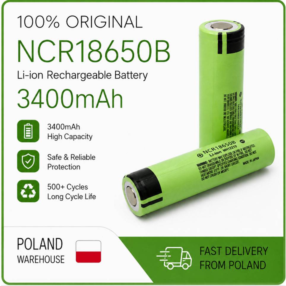 Brand New Original NCR18650 18650 3.7V 3400mAh Flat Head Rechargeable Lithium Battery for Flashlight DIY Battery Pack EU Local Stock