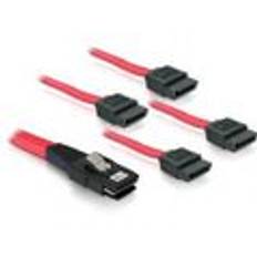 DELOCK Multilane SAS-kabel SFF8087 till 4xSATA 7-pin, 1 m