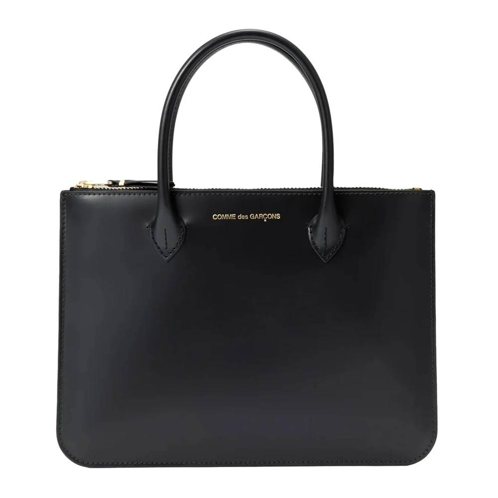 Comme des Garçons Sort læder Pochette med håndtag - Tasker - Dame - Sort - ONE SIZE - Læder