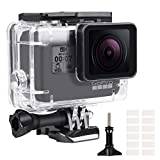 REDTRON Vattentätt husfodral för GoPro Hero 5/6/7, 60M dykskyddshölje för Gopro Hero 5/6/7 svart actionkamera, vattentätt vattenskyddande skyddshölje med snabbkoppling och tumskruv