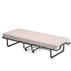 80 x 200 cm hopfällbar gästsäng hopfällbar hopfällbar säng med madrass gjord av memory foam beige tillverkad i Italien Ursprung: