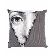 Fornasetti - kudde med dragkedja och ansiktstryck - unisex - linne/bomull - one size - Svart