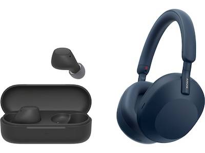 Sony WH-1000XM5 trådløse hovedtelefoner over-ear (blå) + WF-510 ørepropper