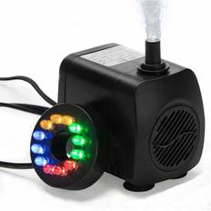 Nedsænkbar Mini Vandpumpe med 12 Farvede LED Lys 8W Ultra-stille Akvarium Springvandspumpe 450L/H til Terrarier, Fiskedam, Cirkulationssystemer, Po