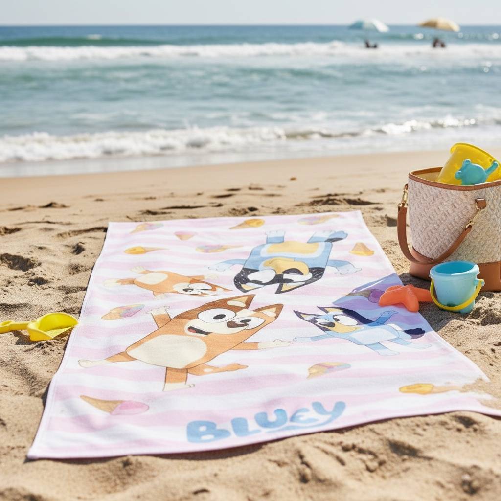 BlueyÂ® Isvaffel Strandhåndklæde
