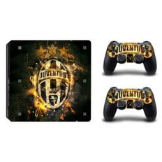 PS4 Slim skin til konsol & controllere. Juventus logo i flammer.