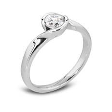 Platinum Twist 0.34ct Demi-Flush Diamond Solitaire Ring R1-1094(4.5)