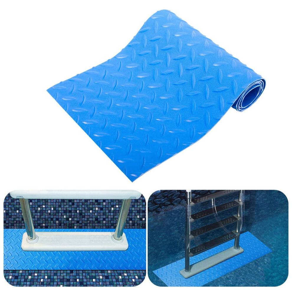 Poolstigemåtte - 9"x24" skridsikker poolmåtte - beskyttende swimmingpoolmåtte til overjordiske pools, trin, trapper, stiger (Willow - 1 stk.)