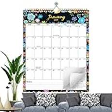 Planning Calendar Daily Schedule, 2025 2026 Wall Calendar, 18 Months Daily, Rainy Night Spring Flowers Schedule, Month View Wall Planner Calendar 2025, Easy To Use, Portable for Home School