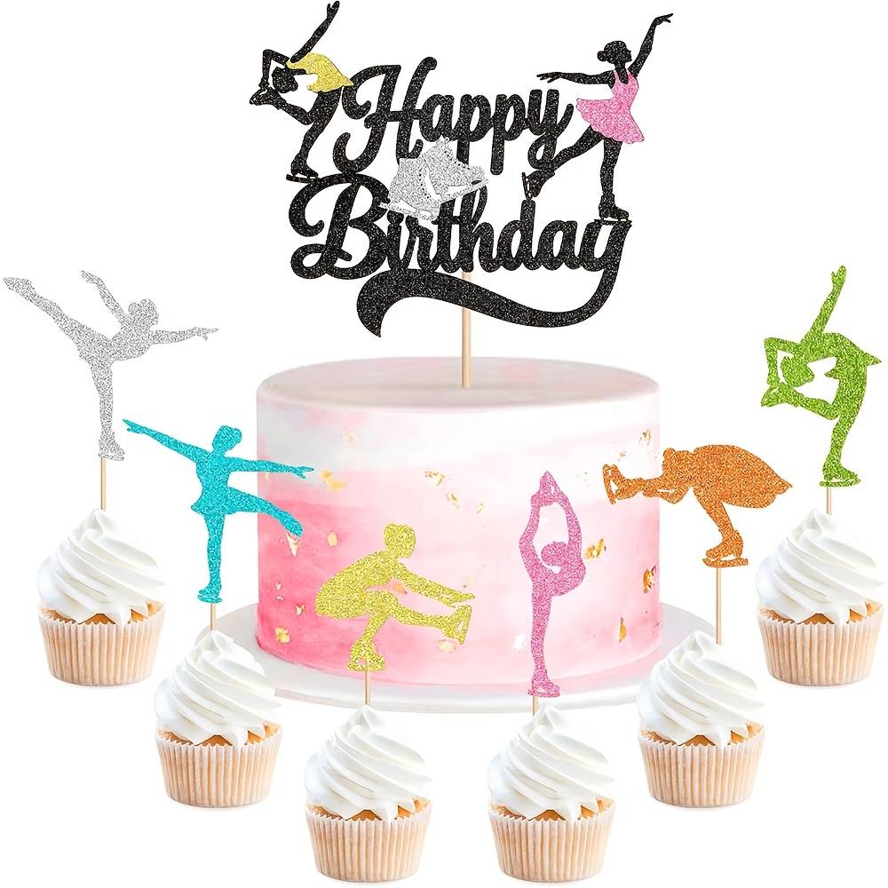 13pcs Figure Skating Birthday Cake Toppers Ice-skating Cupcake Toppers For Skating Birthday Cake Decorations,halloween, Christmas